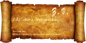 Zádori Veronika névjegykártya